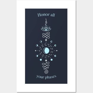 Witchy moon phases quote "Honor all your phases" Posters and Art